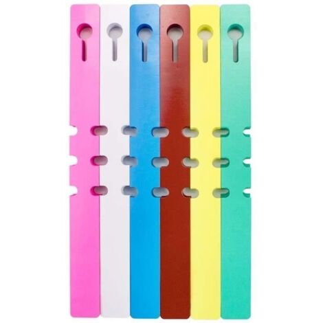 Étiquettes d'arbre en plastique 300 pièces, 2x21 cm, pour plantes de jardin, étiquettes suspendues enveloppantes (6 couleurs) (1/4)
