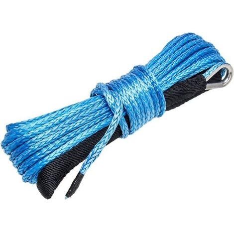 Corde de treuil synthétique 6 mm x 15 m (1/4" x 50') Résistance à la rupture 3400 kg (10000 LB) (Bleu) (1/4)