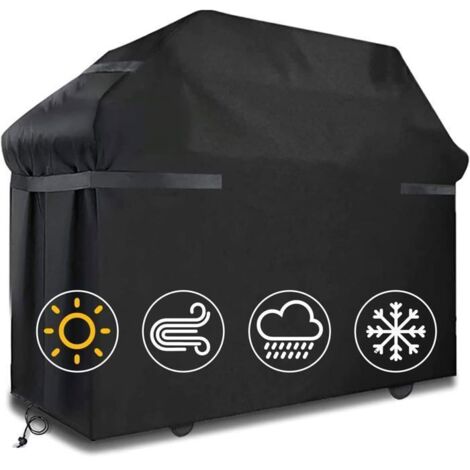 Housse de barbecue imperméable et coupe-vent, avec sangles. Dimensions : 145 x 61 x 117 cm. Étiquetée. (1/4)