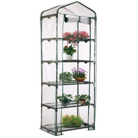 Housse de serre en PVC, bâche amovible imperméable et anti-UV pour protéger les plantes, support en fer non inclus. (1/4)