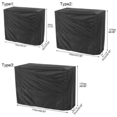 80x66x100cm - Housse de protection imperméable noire pour barbecue, accessoire de protection. (1/4)