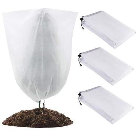4 Pièces Voile d'Hivernage, Housse d'Hivernage, Voile Hivernage pour Plantes avec Cordon de Serrage et Fermeture Éclair, Housse de P (1/5)
