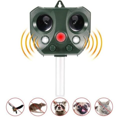 Répulsif Solaire pour Chats, Ultrason Anti-Chat, Extérieur avec Sensibilité et Fréquence Réglables pour Éloigner les Nuisibles (1/4)