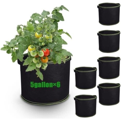 Sacs de culture - Non tissé - 19 litres - Lot de 6 - Respirants - Réutilisables - Étiquetés (1/4)
