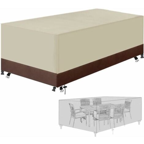 Housse de jardin Oxford 420D 130x130x74cm, imperméable, couleur beige/marron (1/4)