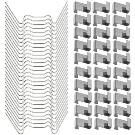100 Pièces de Clips de Fixation pour Verre de Serre en Acier Inoxydable (avec 50 Clips à Fil W pour Vitrage de Serre) (1/5)
