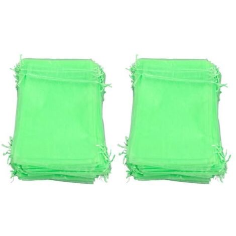 Sacs de protection pour fruits, 100 pièces - Vert - Polyéthylène - 10 x 15 cm (1/4)