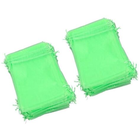 Sachet de protection pour fruits - 100 pièces - 15x20 cm - Organza - Vert Étiquette (1/4)