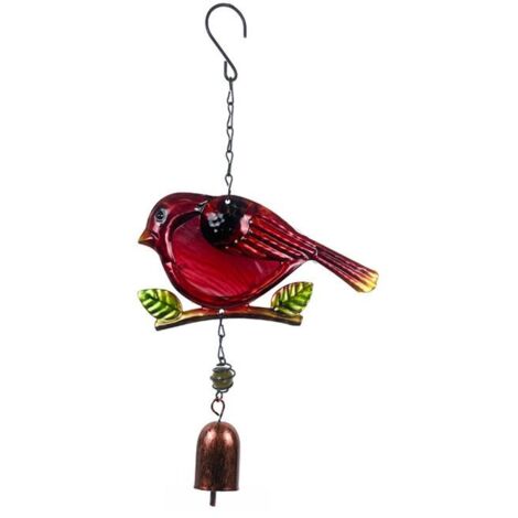 Carillon à vent en métal peint anti-rouille en forme de colibri, décoration pour chambre – Rouge (1/4)