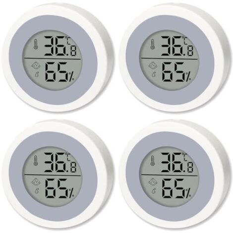 Thermomètre d'intérieur mini - Capteur numérique haute précision - Plastique - Blanc (1/4)