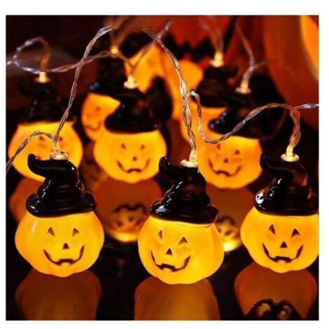 Guirlande Lumineuse Halloween, Décoration Citrouille Halloween, Guirlande LED 3m 20 lumières en forme de citrouille (citrouille) (1/4)