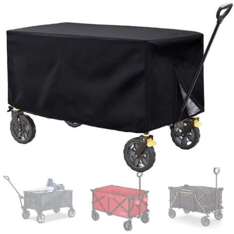Housse de protection pour chariot de transport - Noir - 137x56x61 cm - Imperméable - Anti-UV - Pliable (1/4)