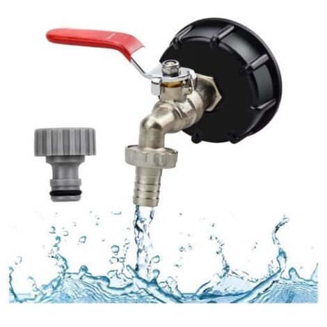 Robinet - Non spécifié - 1000L - Adaptateur pour Réservoir IBC - Laiton - Filetage 1/2" (1/4)