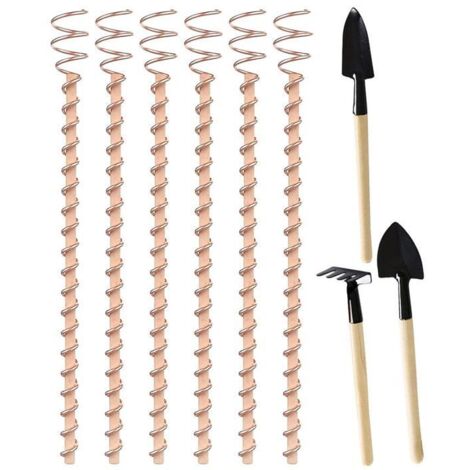 Accessoires de jardinage : fil de cuivre et antenne pour électroculture, poignée en fer pour plantes. (1/5)