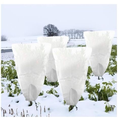 Housse d'Hivernage pour Plantes - Lot de 4 - Blanc - Protection contre Gel, Vent et Neige (1/4)
