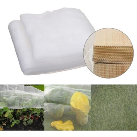 Filet de Protection Anti-Oiseaux 10x2.5m - Maille Fine pour Plantes, Légumes, Serres et Jardins - Blanc (1/4)