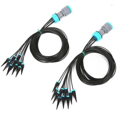 Système d'irrigation pour jardin, 10 goutteurs, arrosage automatique, infiltration, irrigation goutte à goutte (2 pièces) (1/4)