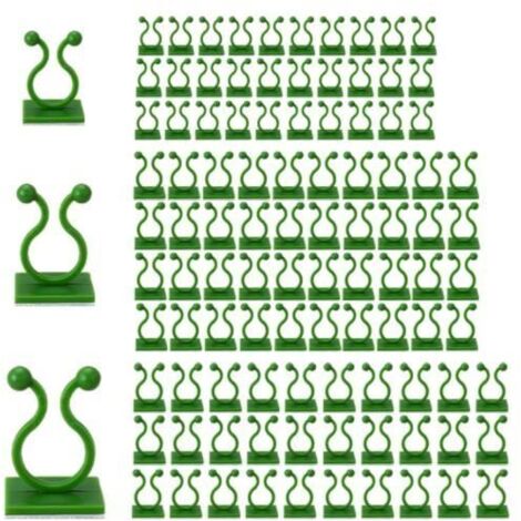 Lot de 100 attaches pour plantes vertes, différentes tailles, sans installation nécessaire, support d'articles, attaches murales pou (1/4)