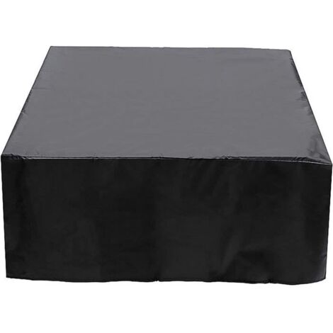 Housse de Protection pour Salon de Jardin - Noir - 126x126x74cm - Imperméable et Résistante au Vent (1/4)