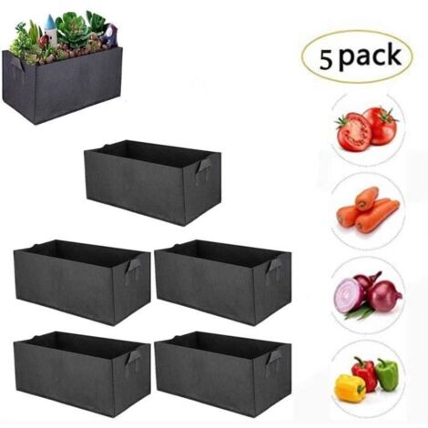 Sac de Plantation - Non spécifié - Rectangulaire - 5 Pièces - Tissu non tissé - Noir, Vert (1/4)
