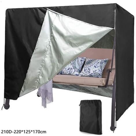 Housse de Protection Imperméable 210D Oxford pour Balancelle Jardin 3 Places, 220 x 170 x 125 cm (1/4)