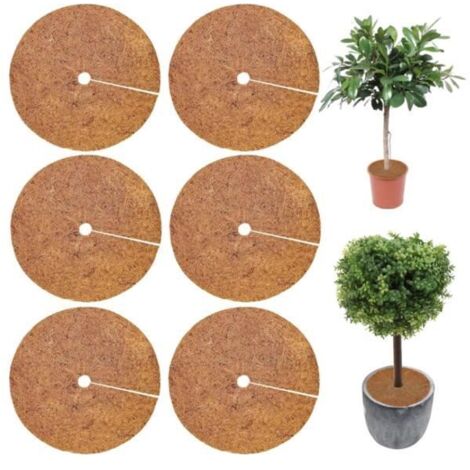 Tapis de Coco pour Plantes, Lot de 6 Disques de 30cm, Protection Hivernale pour Plantes en Pot (1/4)
