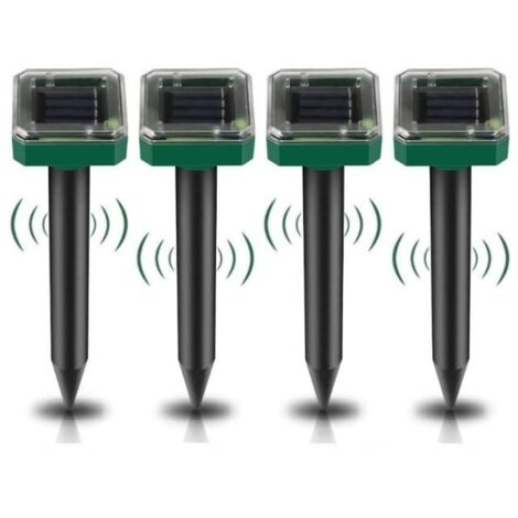 4X Répulsif à Taupes Solaire Ultrasonique, Répulsif Extérieur Solaire Combinant Sons et Vibrations, Anti-Taupes pour Éloigner les Ta (1/4)