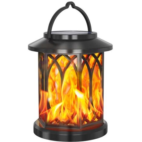 Lampe solaire extérieure flamme, lanterne de jardin LED, effet flamme réaliste, étanche IP65, lot de 1 (1/5)