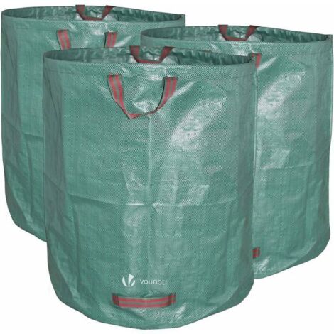 3 Sacs de Jardin 272L en Tissu PP Renforcé – Idéaux pour Déchets Verts ou Bricolage – Poignées Ergonomiques et Coutures Renforcées (1/4)