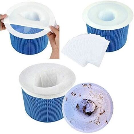 10 pièces de chaussettes de skimmer pour piscine, filtres en tissu nylon, filtres de piscine en tissu, skimmer de surface pour pisci (1/4)