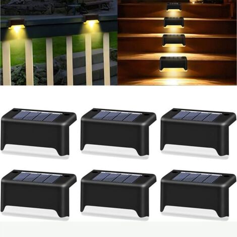 Lampe solaire - Lot de 6 - LED blanc chaud - Étanche IP65 - Pour extérieur (1/4)