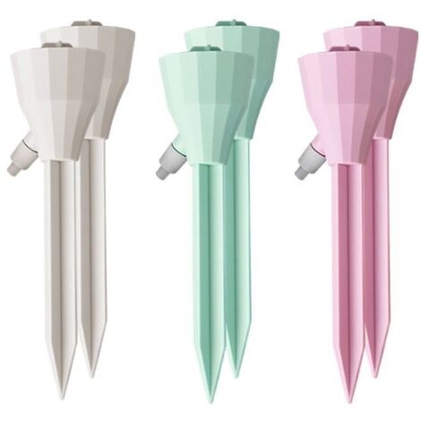 Lot de 6 arroseurs automatiques pour plantes, à valve à libération lente, débit d'eau réglable, système goutte à goutte. (1/3)