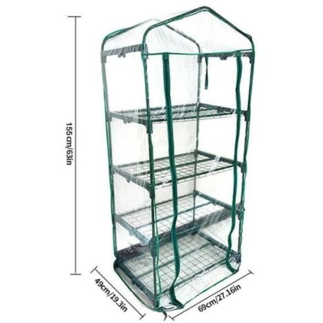 4 niveaux 1 PC Couverture de serre, Mini serre de jardin portable, pour plantes à fleurs et jardinage. (1/4)