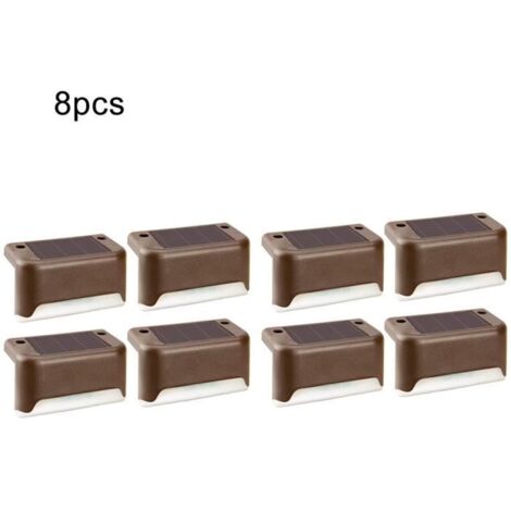 Lot de 8 lampes de pont solaires LED imperméables pour extérieur, sans fil, idéales pour clôtures, jardins, escaliers, allées, parcs (1/4)