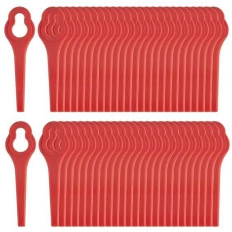 100 pièces de lames de rechange en plastique pour coupe-bordures de tondeuse à gazon. (1/4)
