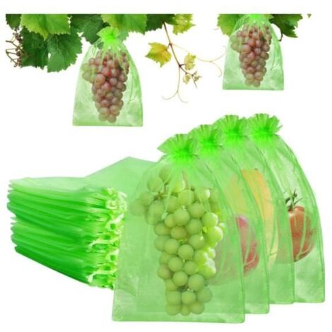 Sac de Protection pour Fruits - sh - 100 Pièces - Organza de Haute Qualité - 30x20 cm - Réutilisable (1/4)