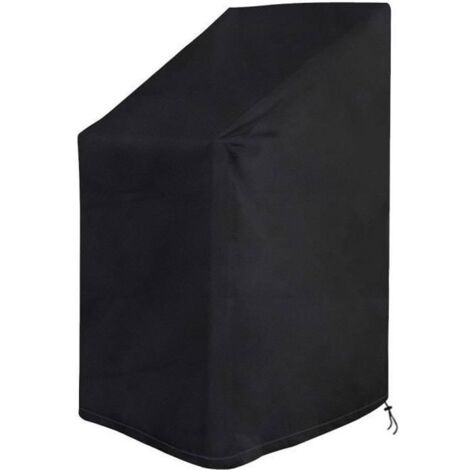 Housse de Protection Imperméable pour Chaise de Jardin Empilable YANGBAGA 65 x 65 x 80/120 cm Noir (1/4)