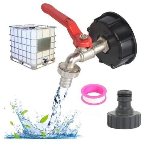 Adaptateur pour Réservoir IBC - Type non spécifié - 3/4" - Laiton nickelé - Capacité 1000L - Robinet étanche (1/4)