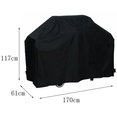 Housse de protection pour barbecue à gaz, 170x61x117cm, imperméable et anti-poussière. (1/4)