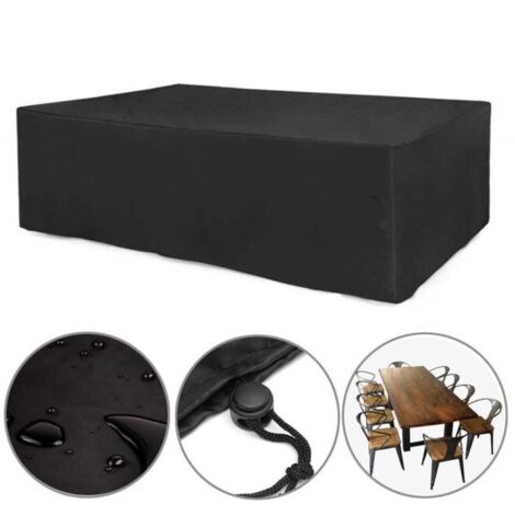 Housse de protection pour mobilier de jardin - Noir - 126x126x74cm - Imperméable, Anti-poussière, Anti-vent (1/3)