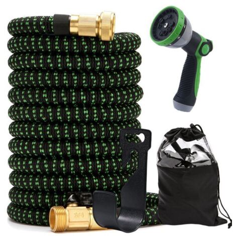 Tuyau d'arrosage RisingFF de 30 m, compatible robinets 1/2" et 3/4", idéal pour le jardinage et le nettoyage. (1/5)