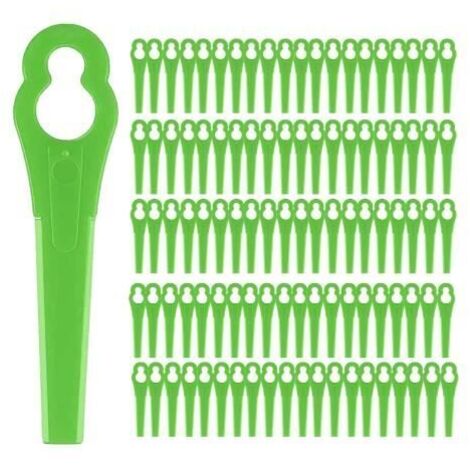 Lames de tondeuse en plastique - 100 pièces - ABS - Compatible avec coupe-herbe - Durable - Facile à installer (1/4)