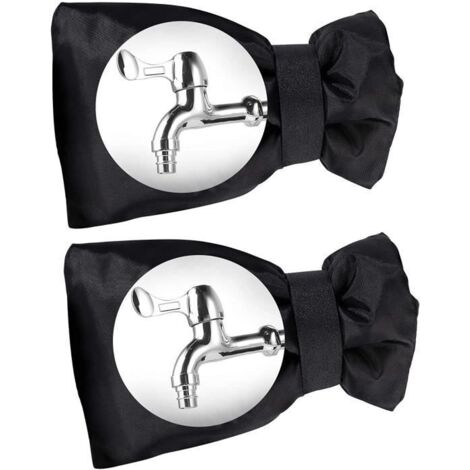 Housse de robinet extérieur, couvercle de protection antigel, résistant au vent et imperméable pour l'hiver, jardin, noir, 2 pièces. (1/4)
