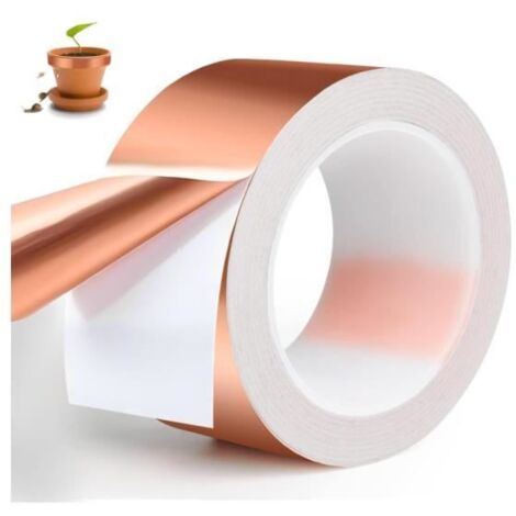 Ruban de cuivre 50 mm x 20 m, barrière anti-escargots pour protéger les plantes en massif surélevé. (1/4)