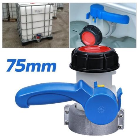 Robinet à clapet DN50 pour cuve IBC 1000 litres, adaptateur IBC avec raccord rapide 75mm. (1/4)