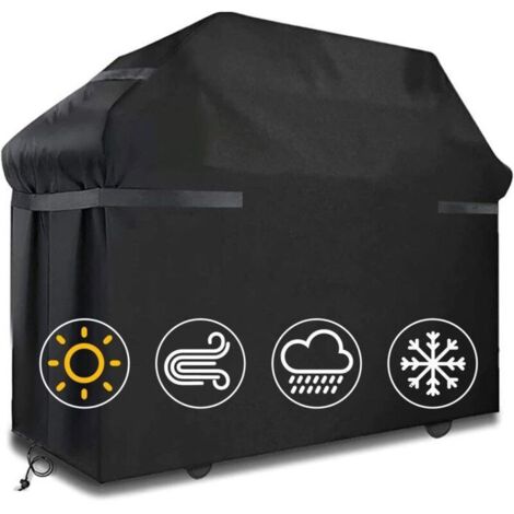 Housse de barbecue imperméable, résistante au vent et indéchirable, avec sangles et sac de rangement. (1/5)