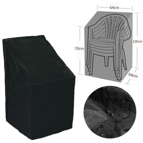 Housse anti-poussière pour chaise empilable, sac de rangement, protection pour mobilier de jardin extérieur, haute qualité, imperméa (1/4)