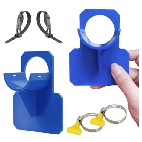 Lot de 2 supports de tuyau de piscine bleus anti-perforation, déchirure et traction 30-37 mm. (1/5)