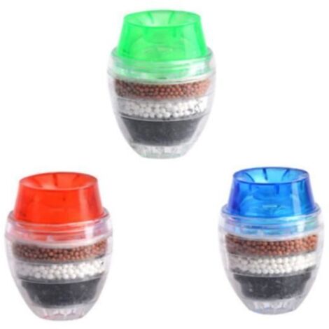 Filtre à eau de robinet avec charbon actif, mini passoire et crépine pour pommeau. (1/4)