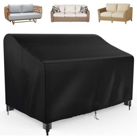 Housse de protection imperméable pour canapé 2 places d'extérieur, 134x66x89cm, en Oxford 210D. (1/4)